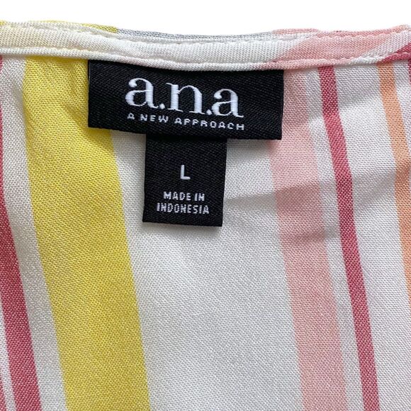 ANA A New Approach Womens Sleeveless Blouse Tank Tops Striped Size L - Set of 2 - Picture 10 of 11